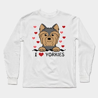 I Love Yorkies Long Sleeve T-Shirt